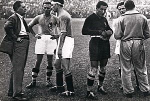 1934 FIFA World Cup Final - Italy v Czechoslovakia - Pozzo, Monzeglio, Bertolini, Combi, Monti and Carcano