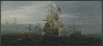 A French Ship and Barbary Pirates RMG L9748