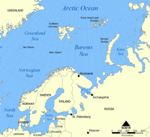 Barents Sea map