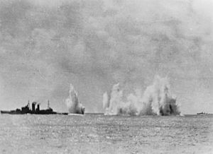Battle of Java Sea - HMS Exeter under Attack