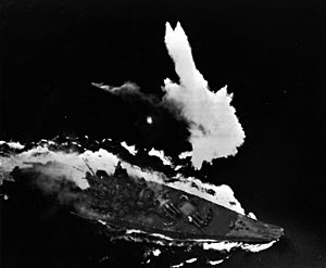 Battleship Yamato under air attack April 1945