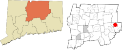 Storrs' location within the Capitol Planning Region and the state of Connecticut