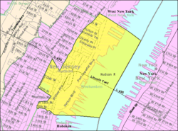 Census Bureau map of Weehawken, New Jersey