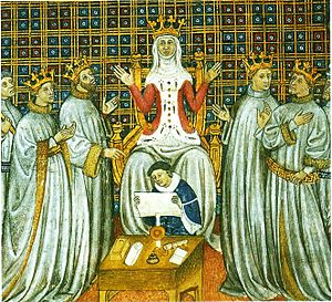 Clotilde partageant le royaume entre ses fils