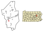 Location of Catawissa in Columbia County, Pennsylvania.