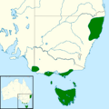 Corvus tasmanicus species distribution map
