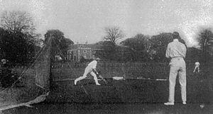 Cricket practice at Eglinton in 1890