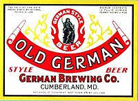 Cumberland md old german beer label