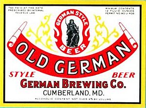 Cumberland md old german beer label