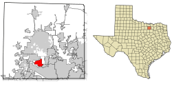 Location of Bartonville in Denton County, Texas