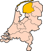 Map: Province of Friesland in the Netherlands