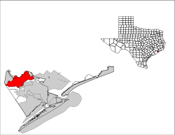 Location in Galveston County in the state of Texas