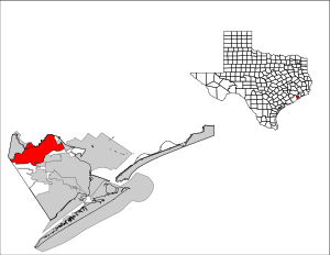 Location in Galveston County and  in the state of Texas
