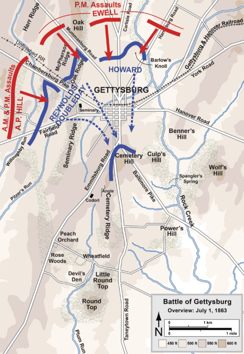 Gettysburg Battle Map Day1