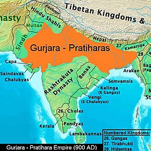 Gurjara Pratihara Empire Around 900 AD