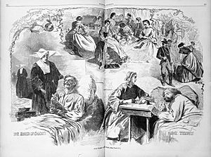 Harpers Magazine Illustration of Civil War Nurses