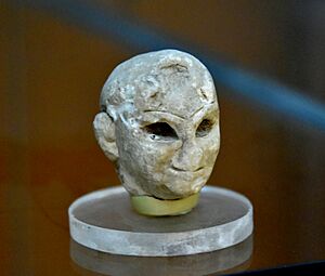 Head of a statue from Tell Asmar, excavated by the Oriental Institute in 1933. The Sulaymaniyah Museum