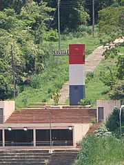 A tripoint pillar marking Paraguay, in Presidente Franco.