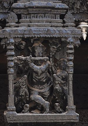 Krishna flute suchindram temple car carving
