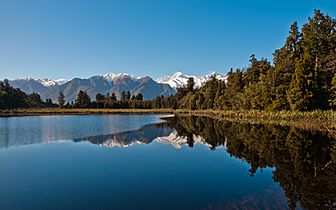Lake Matheson (New Zealand) just after the sunrise