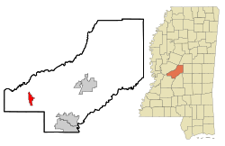 Location in Madison County and the state of Mississippi