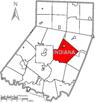 Map of Indiana County, Pennsylvania Highlighting Cherryhill Township