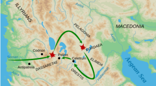 Map of Sulpicius' Macedonian Campaign