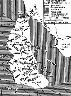 Map of the Ethiopian empire under Amda Seyon
