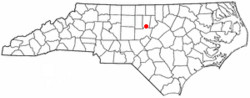 Location of Carrboro, North Carolina.