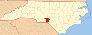 North Carolina Map Highlighting Richmond County