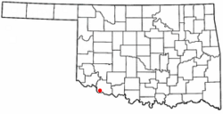 Location of Davidson, Oklahoma