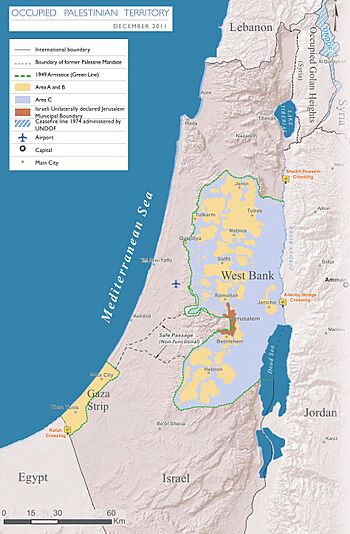 Palestinian territories according to a Green Line based definition