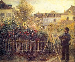 Pierre-Auguste Renoir - Claude Monet painting in his Garden at Argenteuil
