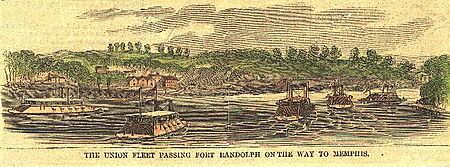 Randolph TN Union fleet passing Ft Randolph