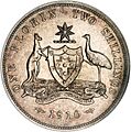 Reverse of 1910 King Edward VII Australian florin