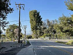 Looking north up Sand Canyon Road at Iron Canyon Road