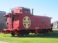 Santa Fe Railroad car in Raton, NM IMG 5006