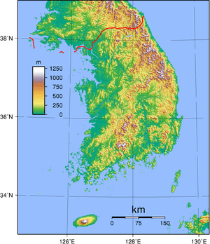 South Korea Topography