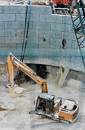 Storm water tank under construction Sheringham 1993
