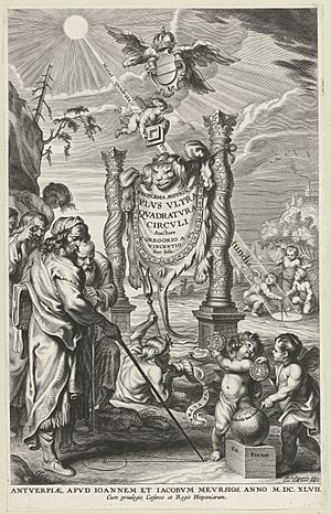 Titelpagina voor Gregorius à Sancto Vincentio, Problema Austriacum plvs vltra qvadratvra circvli , Antwerpen 1647, RP-P-OB-7067