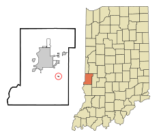 Location of Riley in the state of Indiana