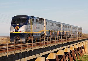 A Capitol Corridor train at Webster in 2012