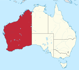 Location of Western Australia in Australia
