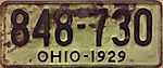 1929 Ohio license plate.JPG