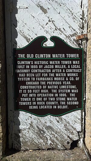 2013-09-15 Clinton Water Tower, High St., Clinton, WI