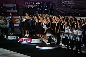 2015 Grand Prix of Figure Skating Final synchronized skating medal ceremonies IMG 9508
