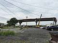 2016-07-13 10 15 33 Partially constructed elevated highway ramp, planned to carry Interstate 95 southbound off of the Pennsylvania Turnpike toward Philadelphia, viewed from Pennsylvania Route 413 in Bristol Township, Bucks County, Pennsylvania