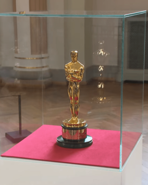 Academy Award statuette at the Latvian National Museum of Art