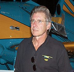 Actor Harrison Ford touring the Air Force Museum in Dayton, Ohio (cropped)