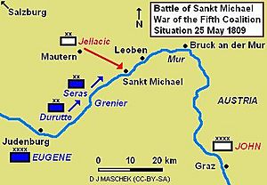 Battle of Sankt Michael 1809 Map